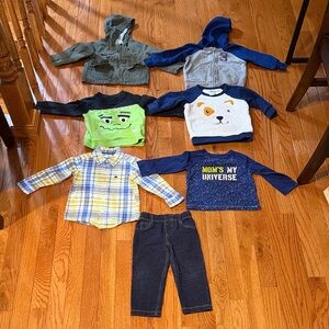 18M Baby Boy Fall Clothing Bundle – (7 Pieces)